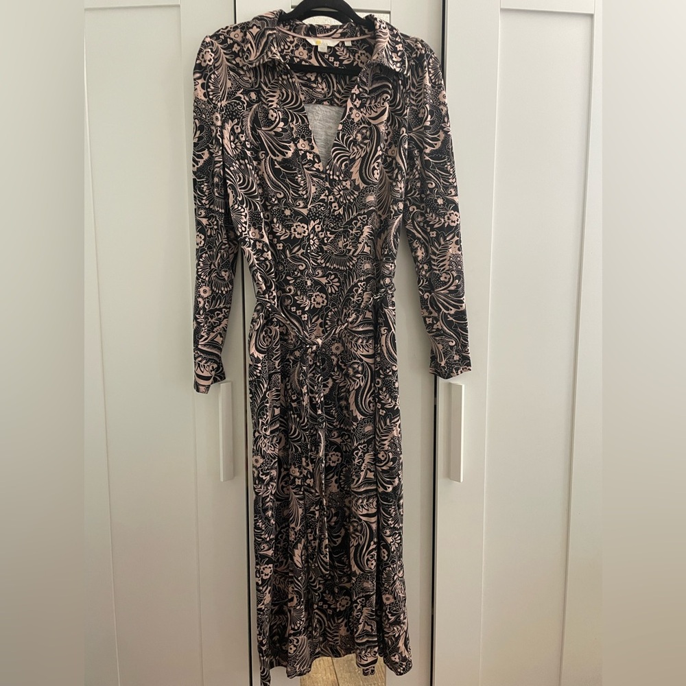 Boden Black and Pink Long Sleeve Dress Sz. 10